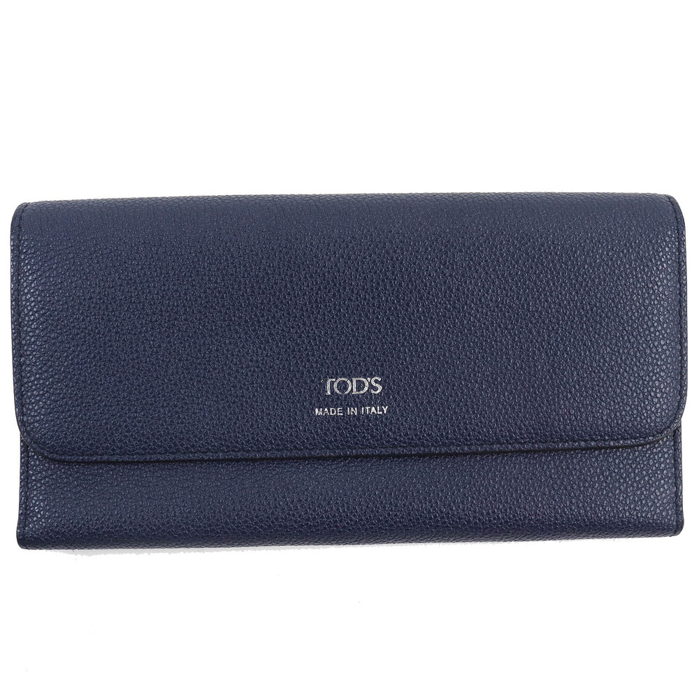 Tod's Tod's Logo Tri-fold Leather Long Wallet Navy Leather Long Wallet